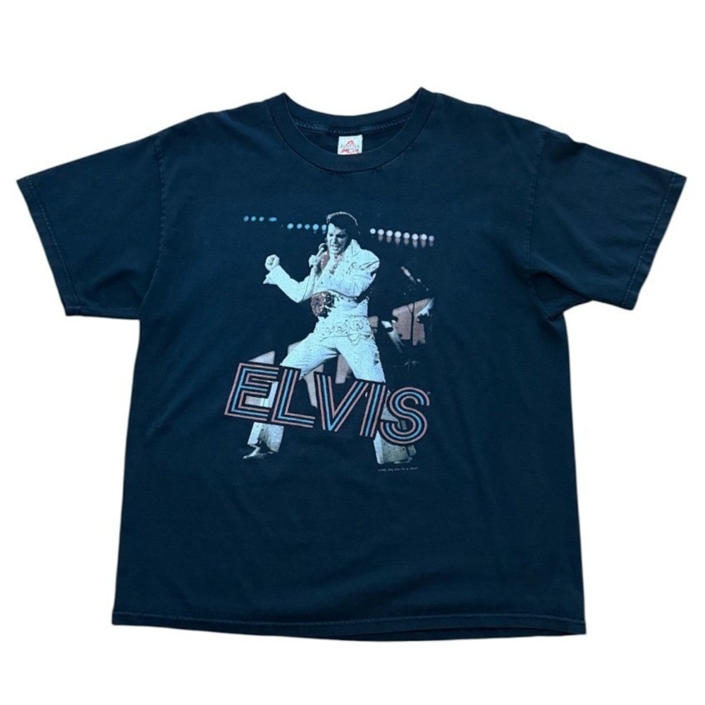 Vintage Y2K Elvis Presley King of Rock Music Band Concert Merch Graphic T-shirt